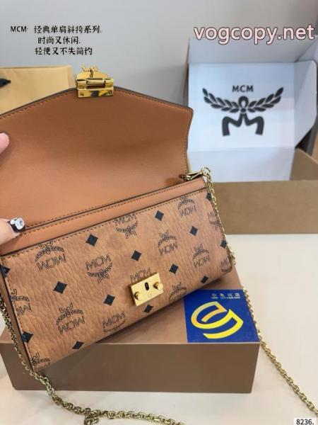 Mcm上質レザーチェーンバッグショルダーショルダーバッグ丈夫で長持ち 5 